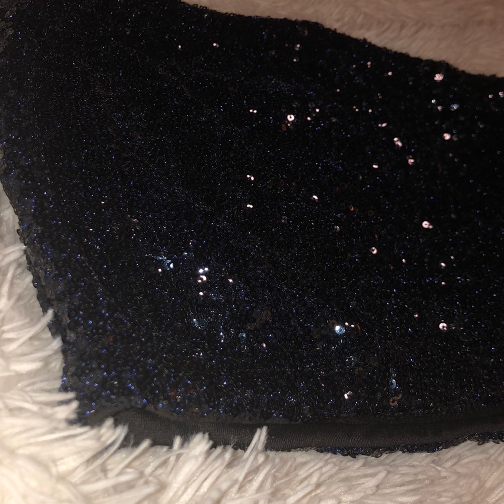 Black & Dark Blue Sequins Tube Top